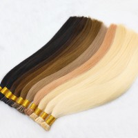 2020 New Arrival Raw Cuticle Double Drawn 100 keratin I Tip Human Hair Extension from One Donor