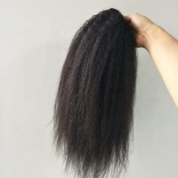 Qingdao indian remy curly human hair ponytail extensions