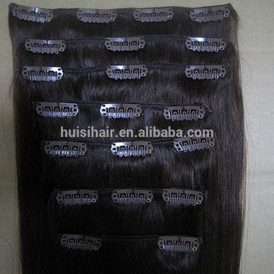 New tangle free good feedback top selling on the market nice looking 8pcs full head one set clip-in hair